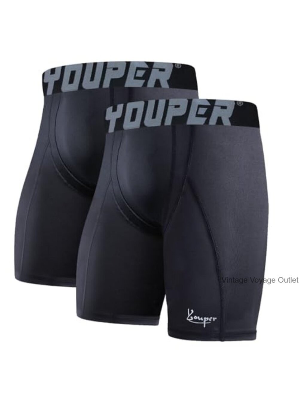 2-Pack Men's Compression Shorts with Cup Pocket Athletic Supporter for Baseball